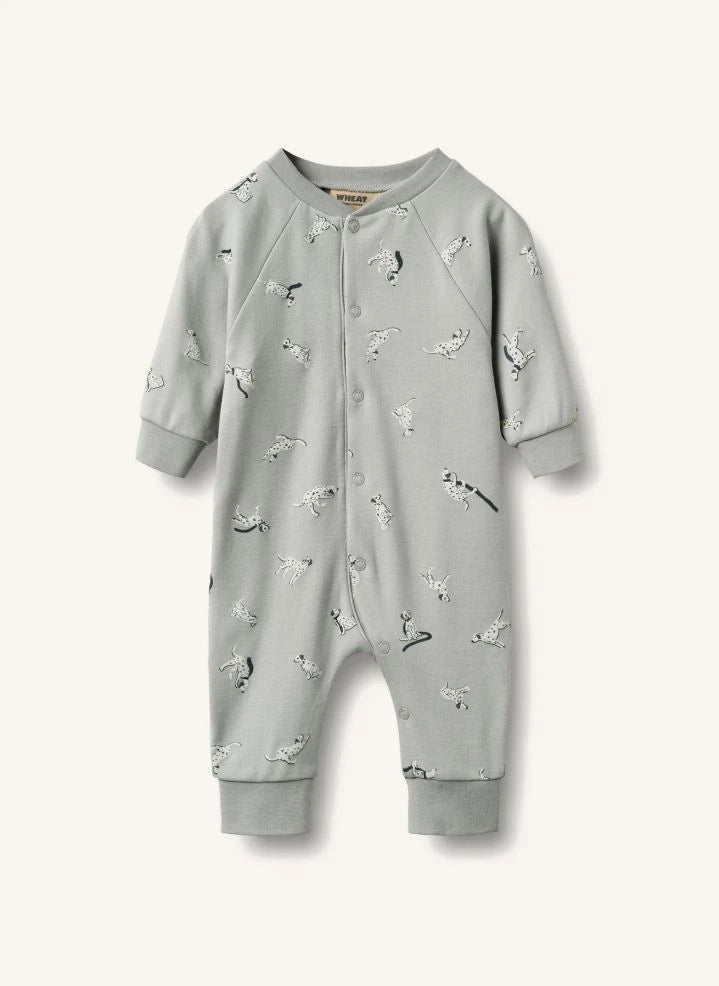 Wheat - Lou Chiens organic cotton romper | Grey blue