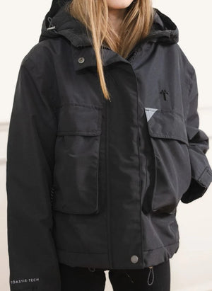 Töastie - Recycled Fiber Lined Waterproof Windbreaker | Black
