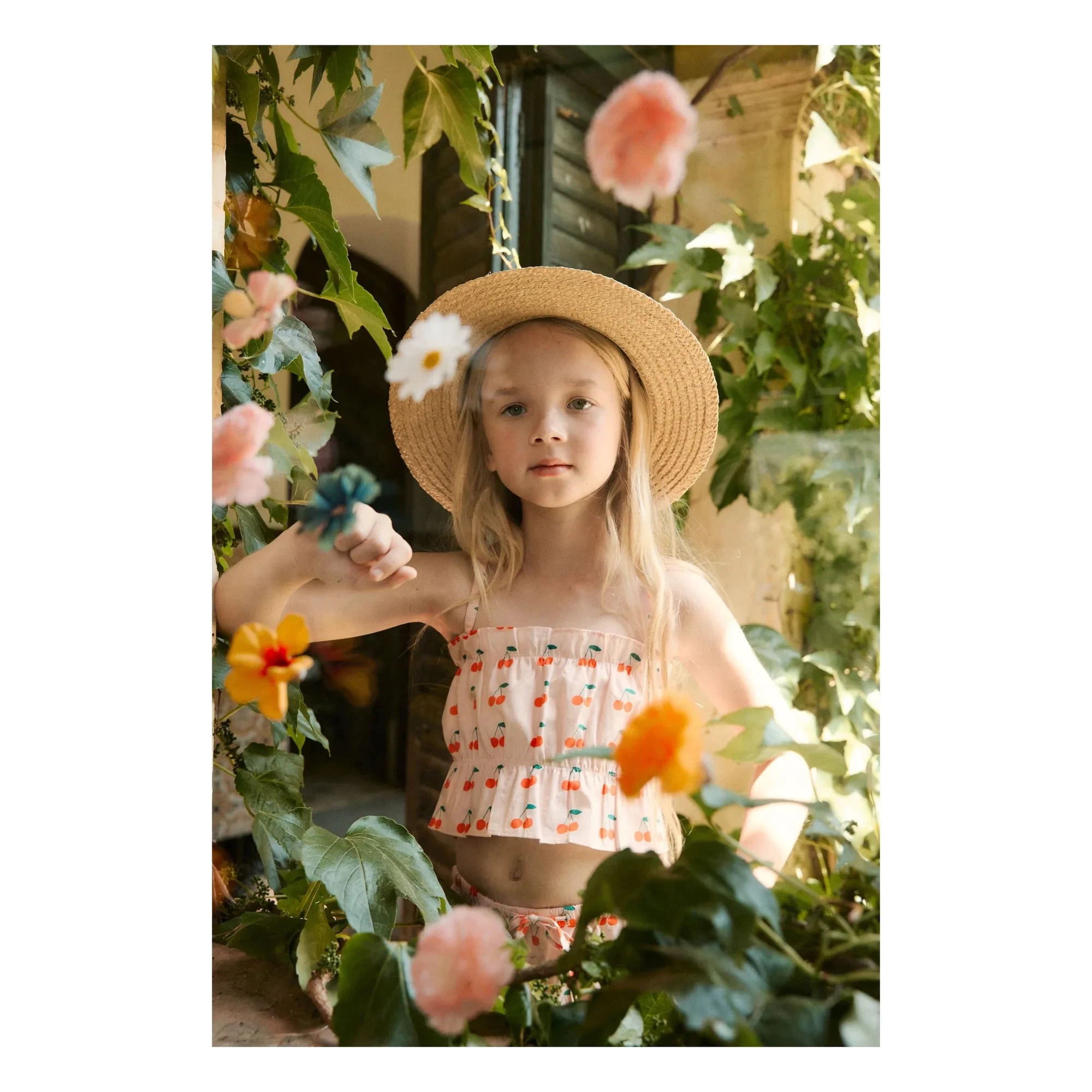 Tinycottons - Cherry Gathered Top | Light Pink