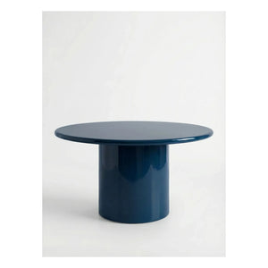 House of Capricorn - Petrol Mavisi lake kaplamalı ahşap yuvarlak yemek masası