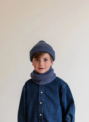 Hvid - Fonzie Merino Wool Beanie | Denim