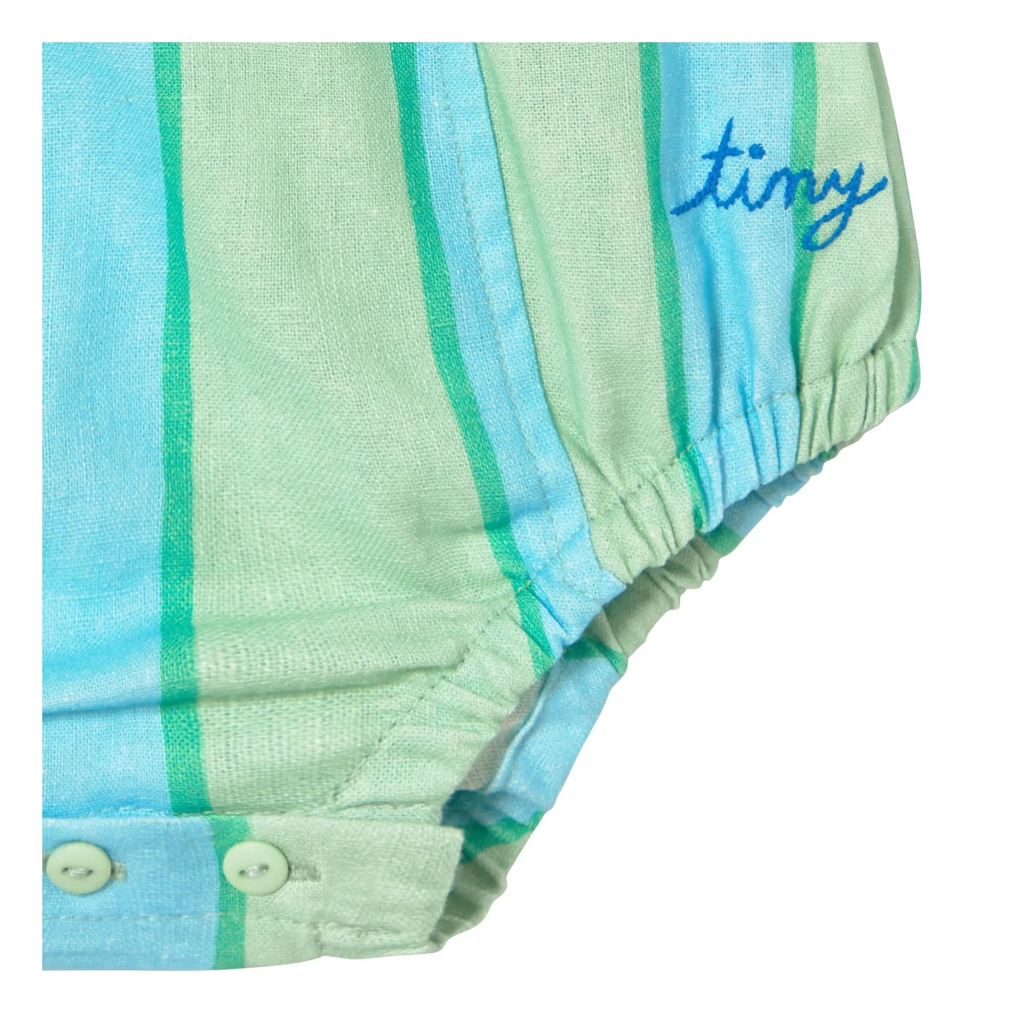 Tinycottons - Linen Striped Jumpsuit | Green