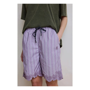 Hod - Domitille Cotton Striped Shorts | Lilac