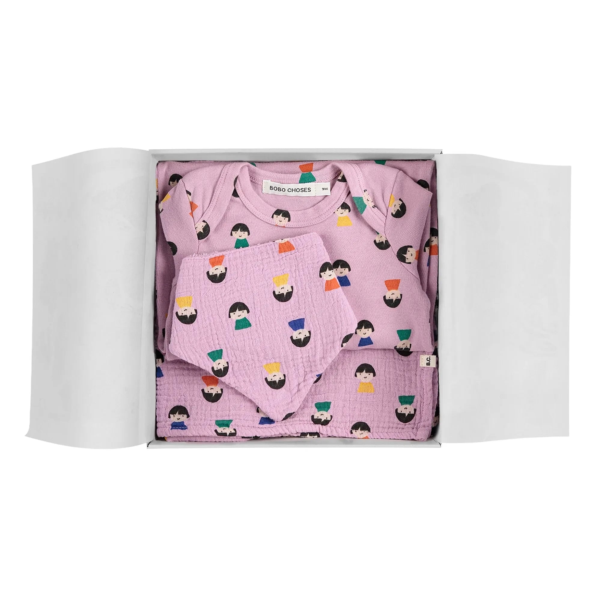 Bobo Choses - Pijama Uzun ve Bib Piyon Seti | Lila