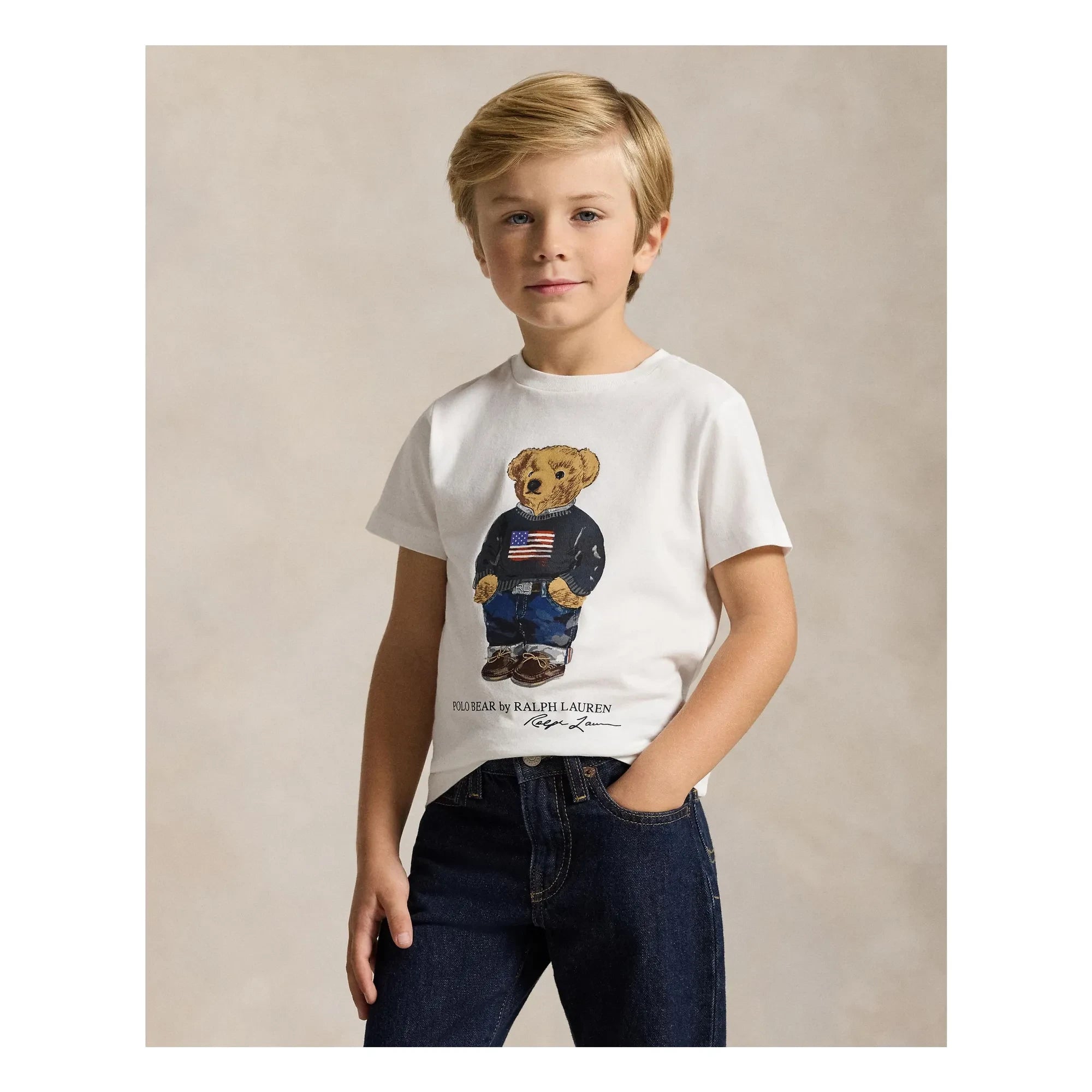 Ralph Lauren - Bear Jersey Tişört | Beyaz