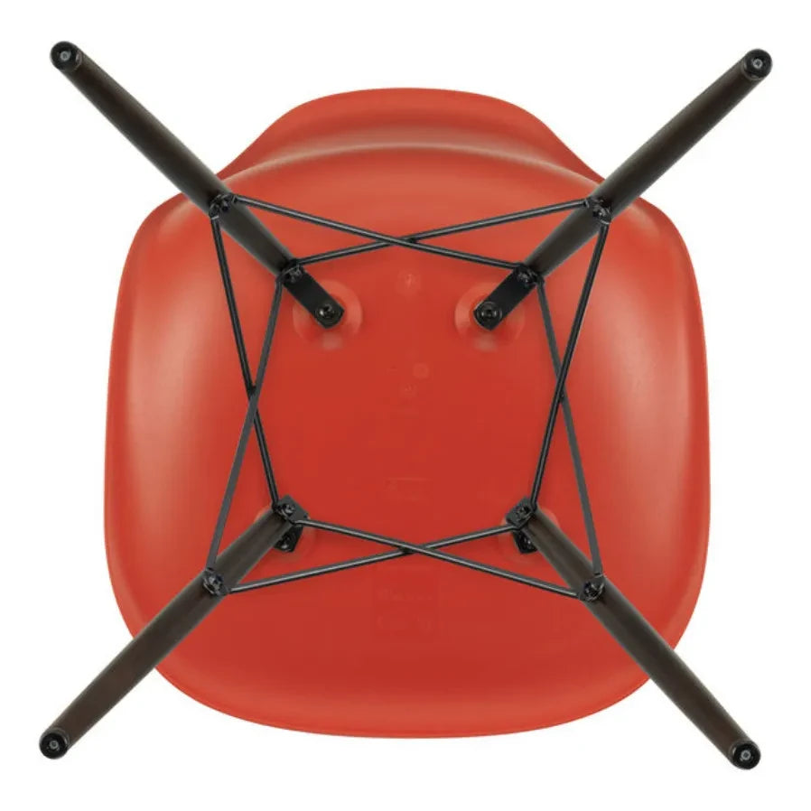 Vitra - DSW Plastic Chair - Maple Base - Charles & Ray Eames | Poppy Red