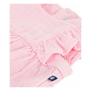 Petit Bateau - Plain Organic Cotton Gingham Romper | Pink