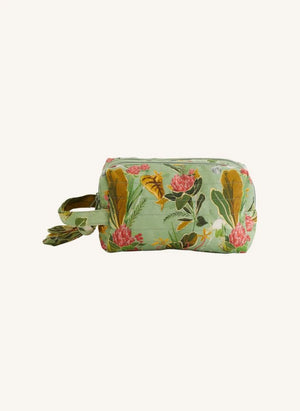 Farm Rio - Büyük Pamuklu Tuvalet Çantası | Mavi Yeşil