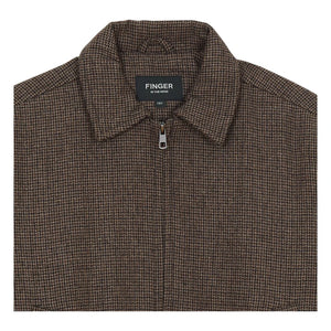 Finger in the nose - Sage Houndstooth Yün Ceket | Kahverengi