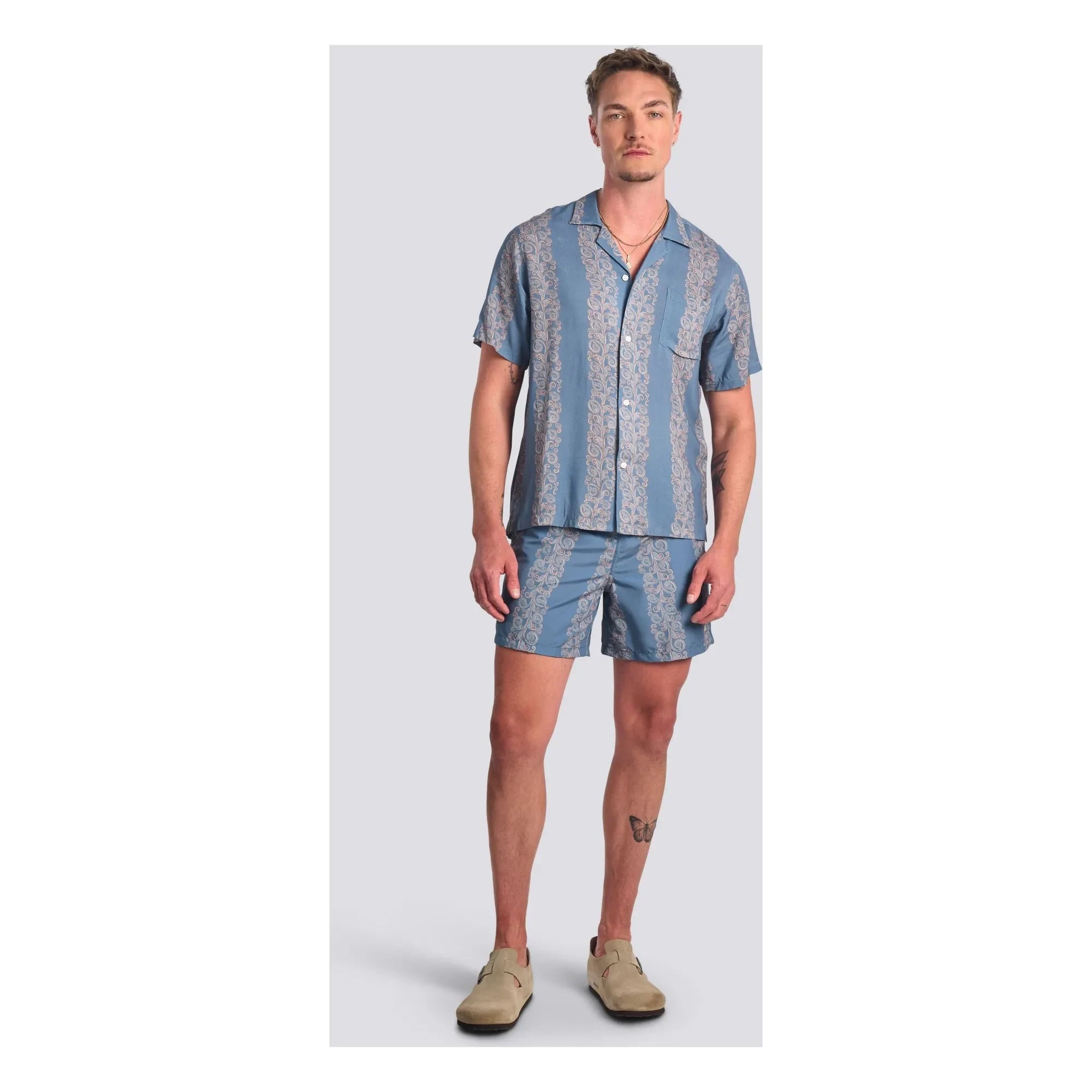 Bather - Coral Fiesta Shirt | Light Blue