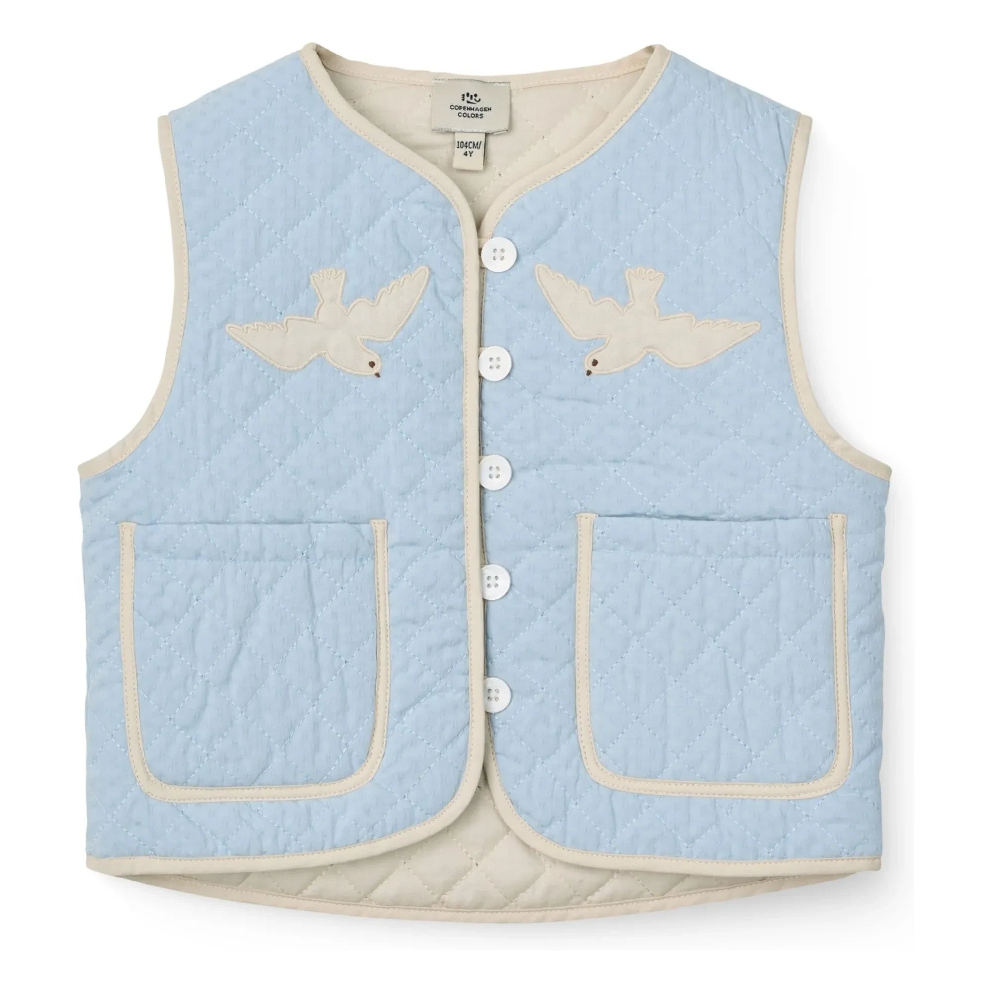Copenhagen Colors - Sleeveless Quilted Organic Cotton Jacket | Light Blue