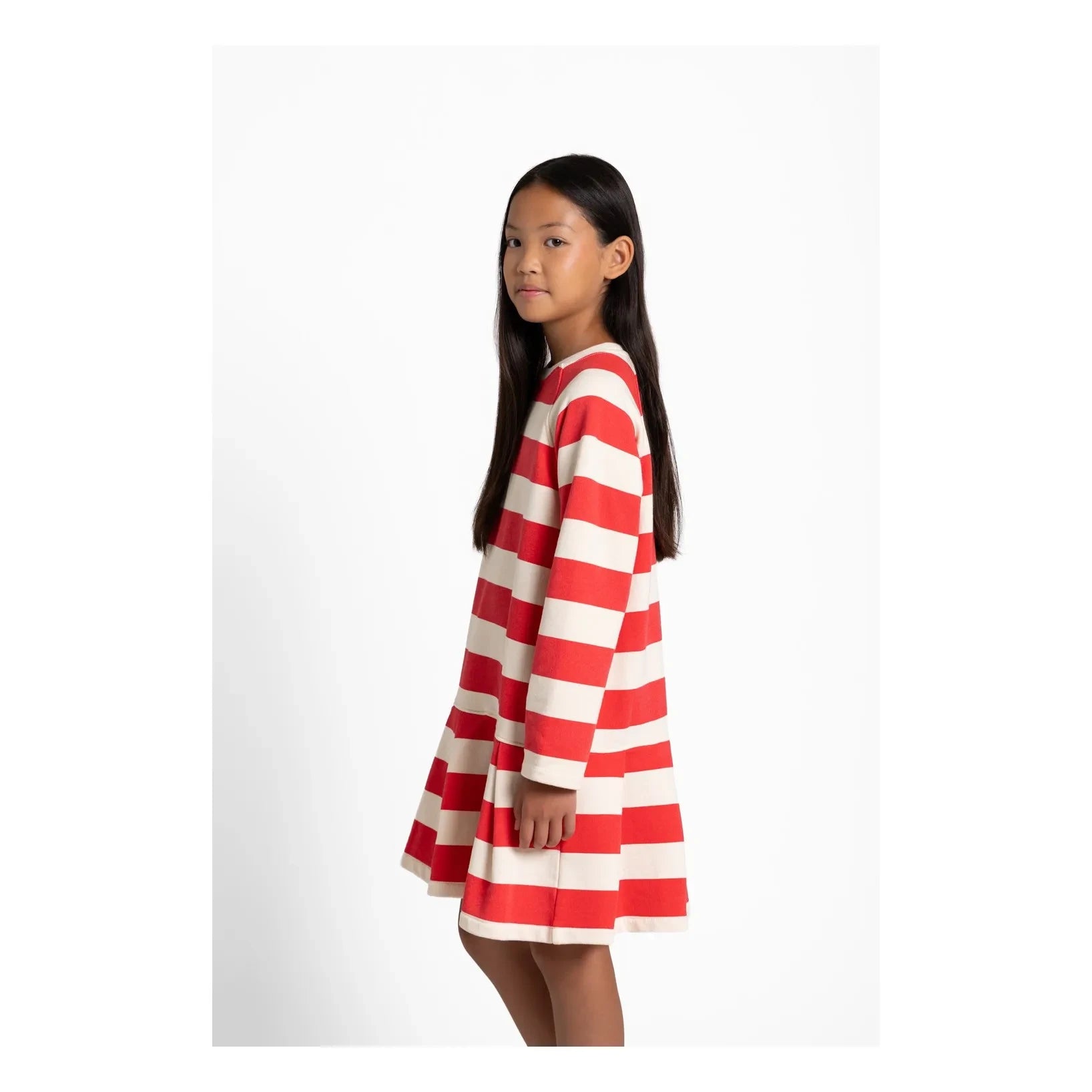 Smallable Kid - Azalea Striped T-Shirt Dress | Red