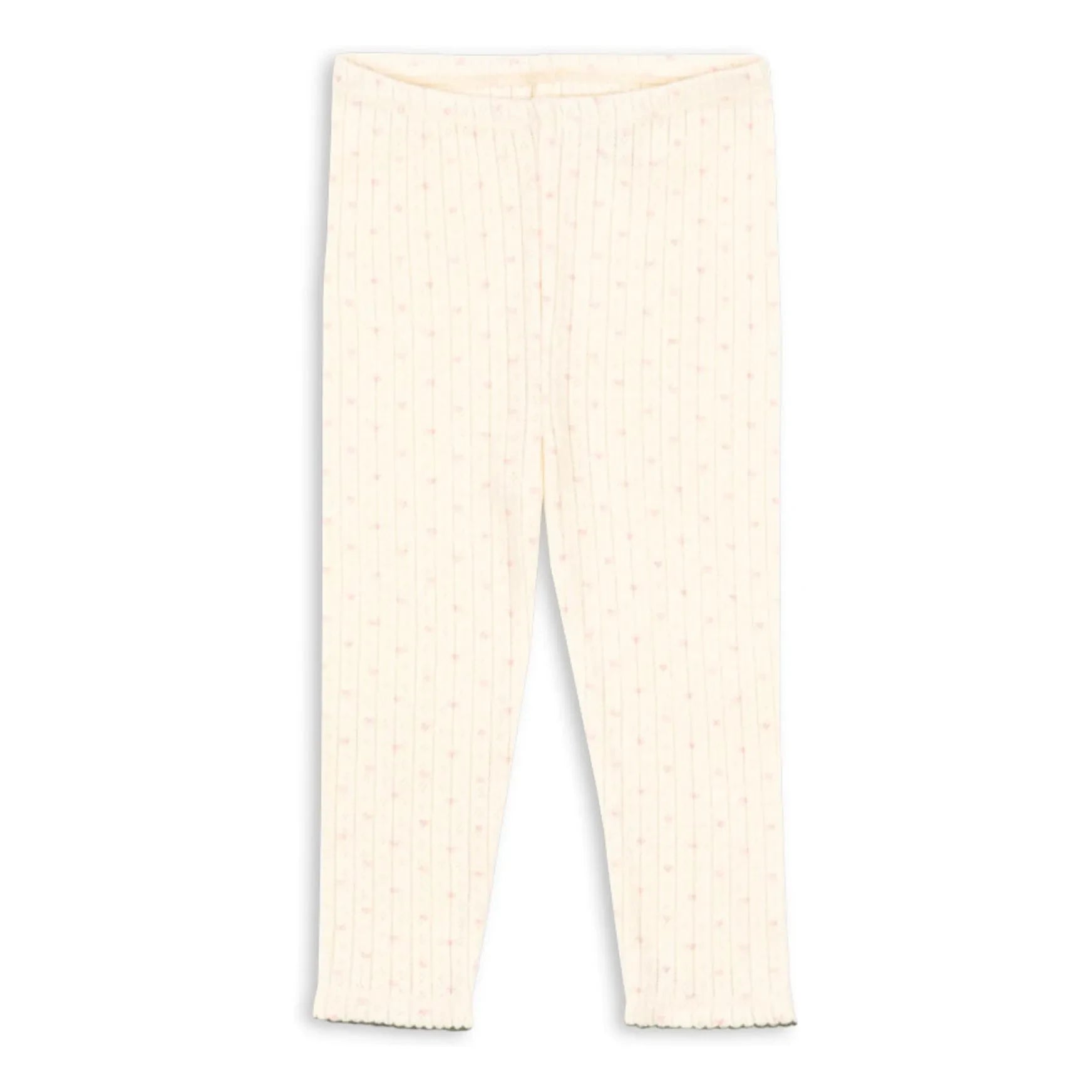 Konges Sløjd - Minnie Hearts Organic Cotton Leggings | Ecru