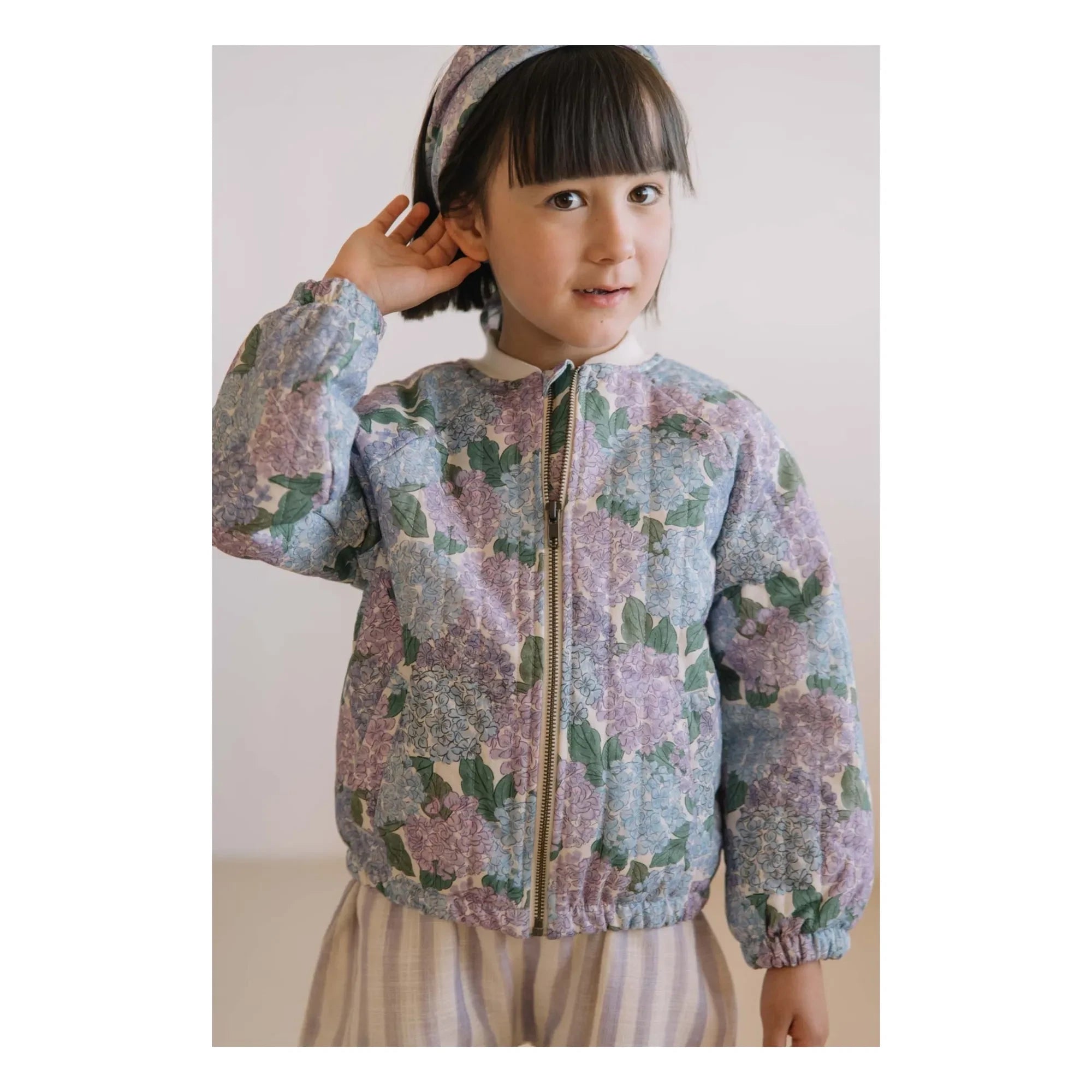 Studio Bohème - Léon Flowers Organik Pamuk Bomber Mont | Lila