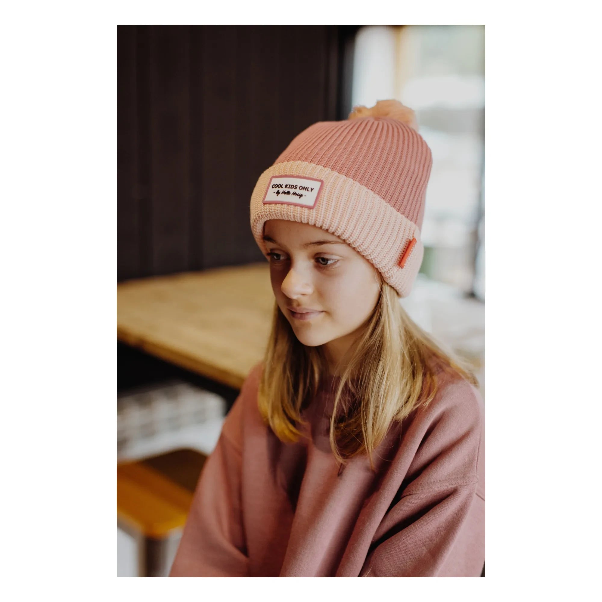 Hello Hossy - Color Block Organic Cotton Beanie | Pink