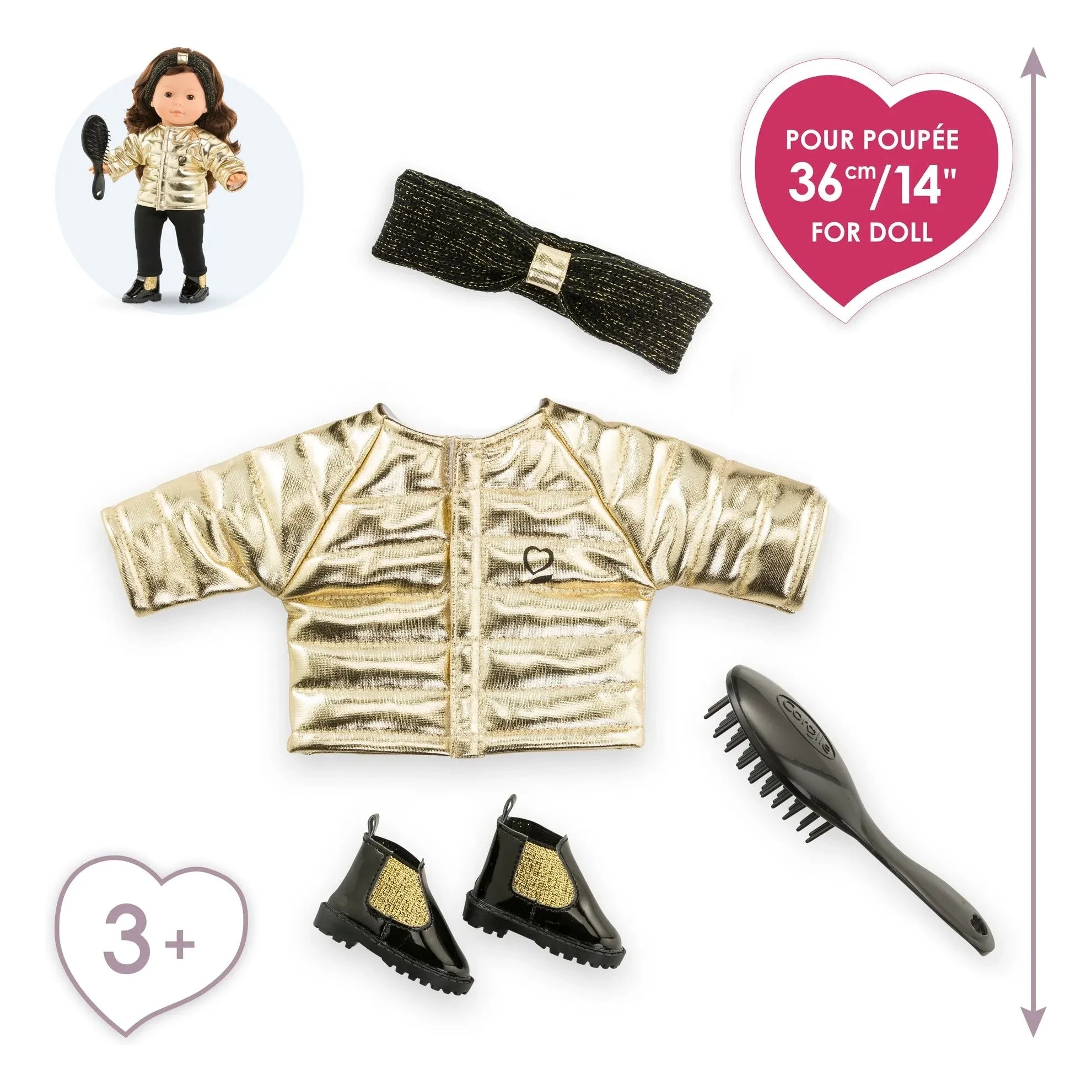 Corolle - Sewing Kit for 36 cm Doll with Jacket and Accessories | Gold