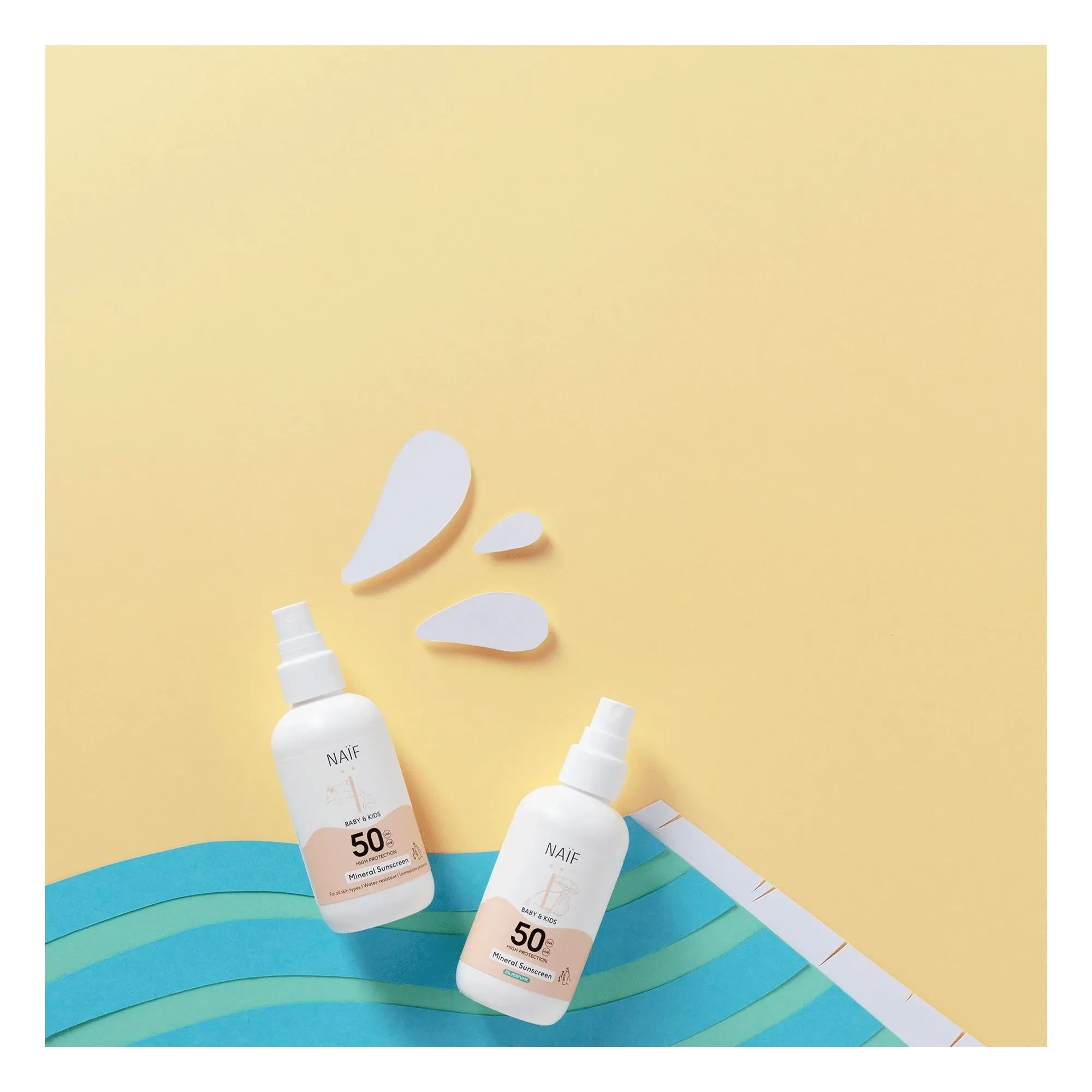 Naïf Natural Skincare - Bebekler ve çocuklar için SPF50 kokusuz güneş kremi spreyi - 100 ml