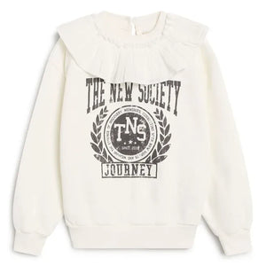 the new society - Beyaz Row Peter Pan Yaka Sweatshirt