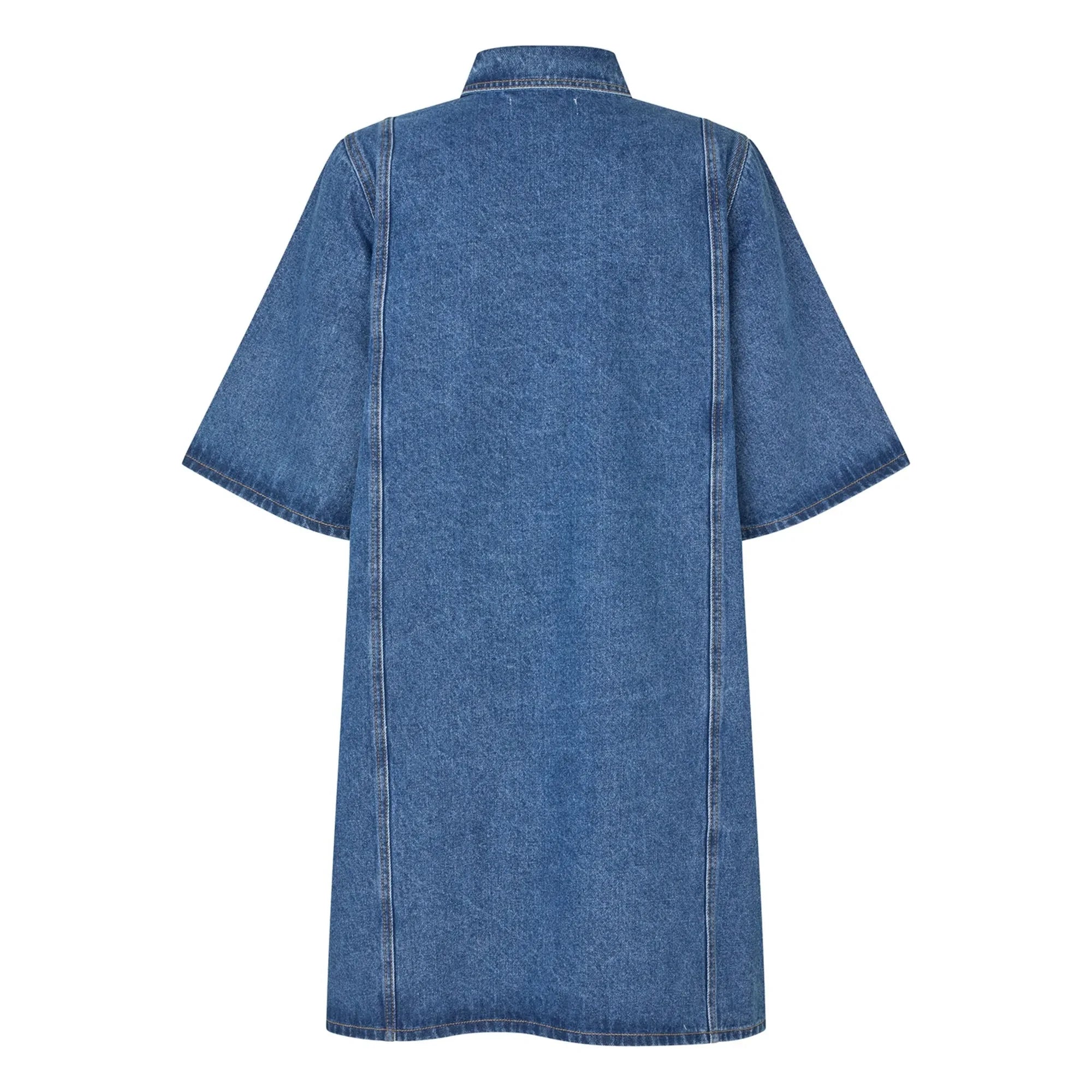 Lollys Laundry - Mola Cotton Dress | Denim Blue