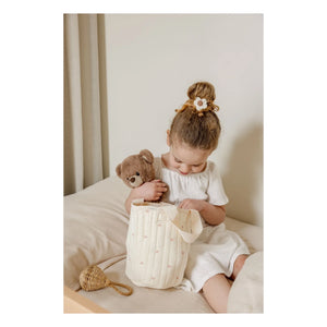 Soft Spot - Organic Cotton Ribbon Storage Basket | Ivory