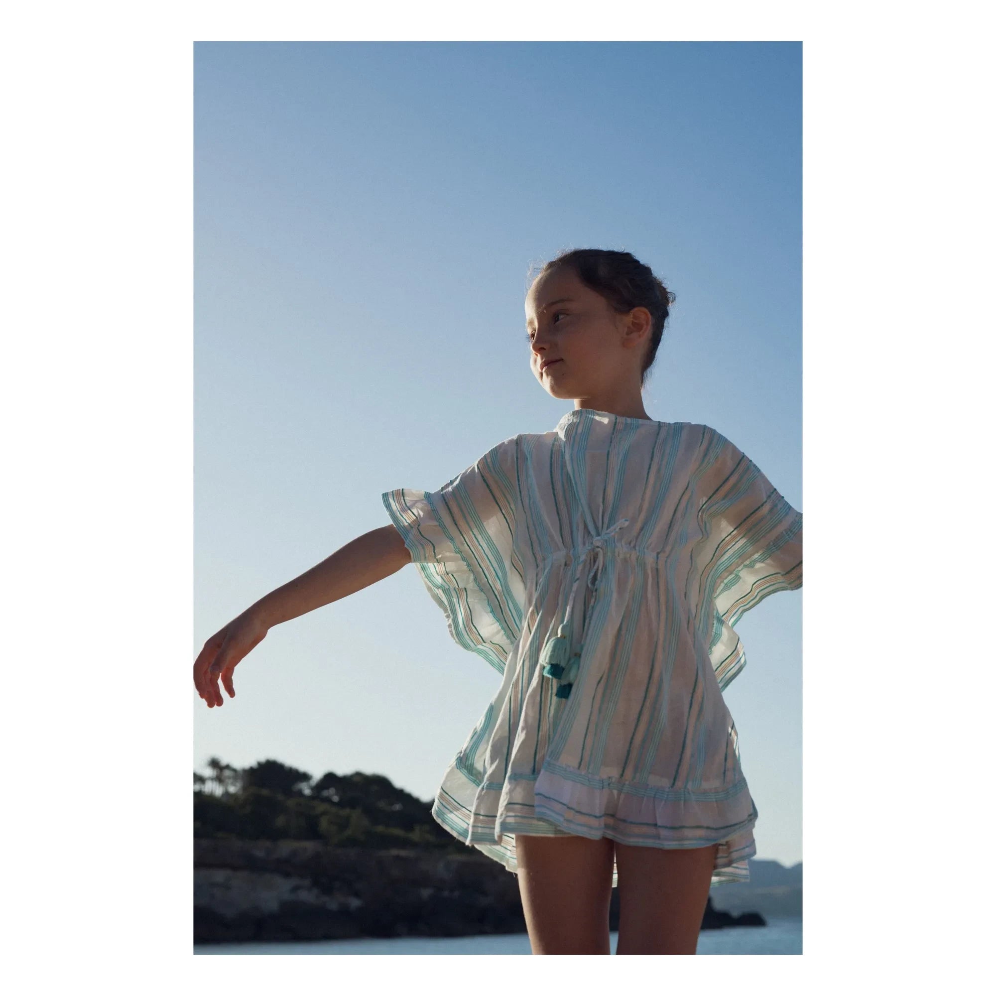 Lison Paris - Striped Bahia Kaftan Metallic | Blue