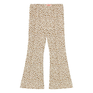 Tinycottons - Organic Cotton Leopard Rib Flare Pants | Beige