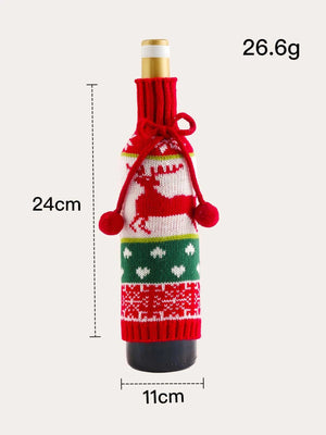 Dinossi - Yılbaşı Triko Özel Tasarım Şarap Şişesi Elbisesi-Dinossi