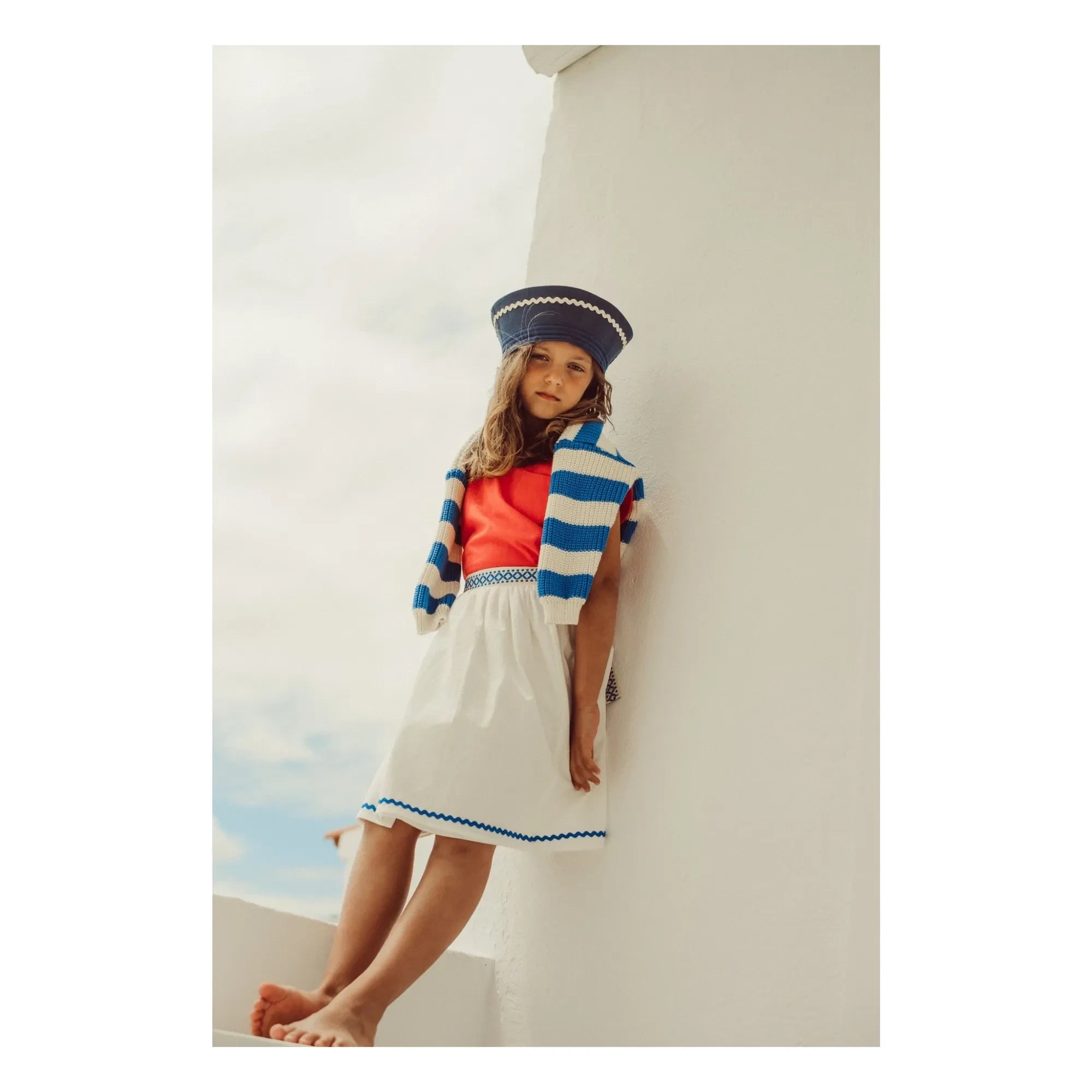 THE LiTTLE POETS - Bordalo Belted Skirt | White