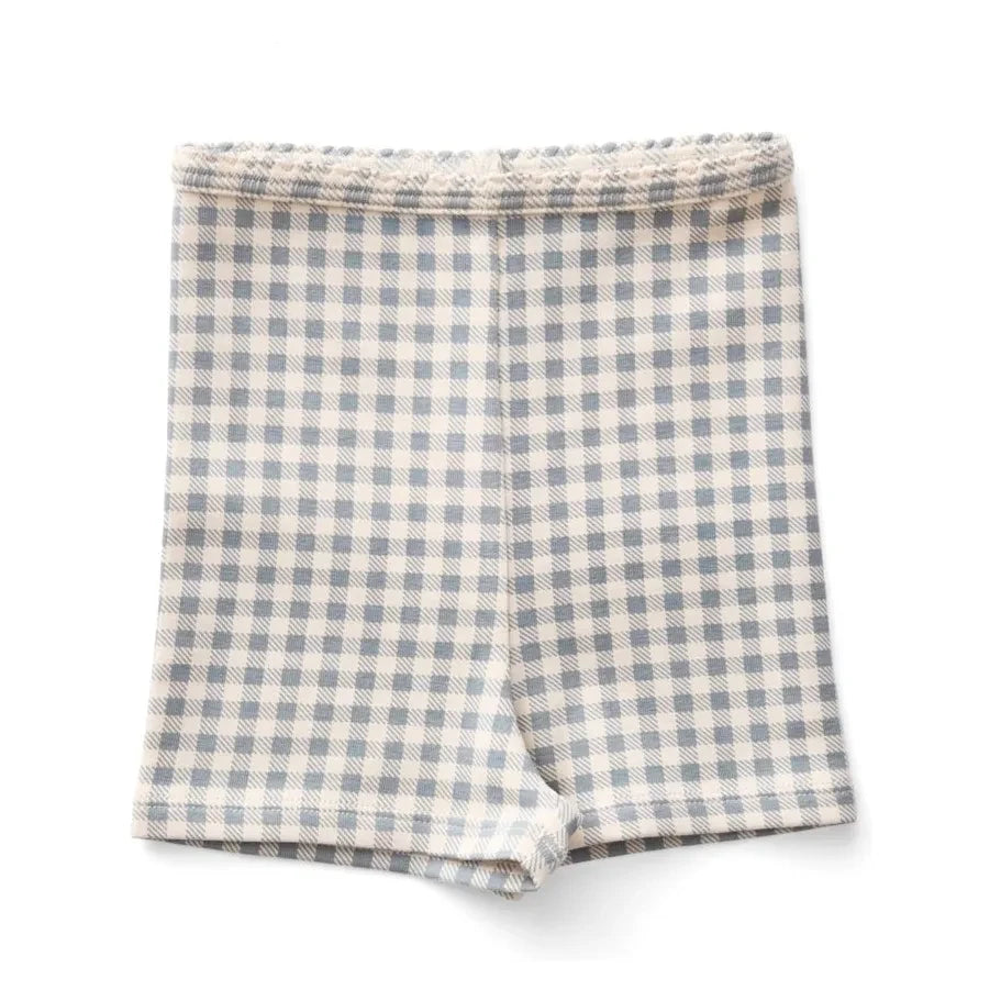 Soor Ploom - Organic Cotton Vichy Shorts | Ice Blue