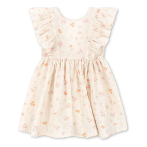 Konges Sløjd - Elin Fleurie Organic Cotton Ruffled Dress | Beige