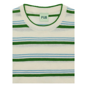 FUB - Striped T-Shirt Extra Thin Mesh Organic Cotton | Green