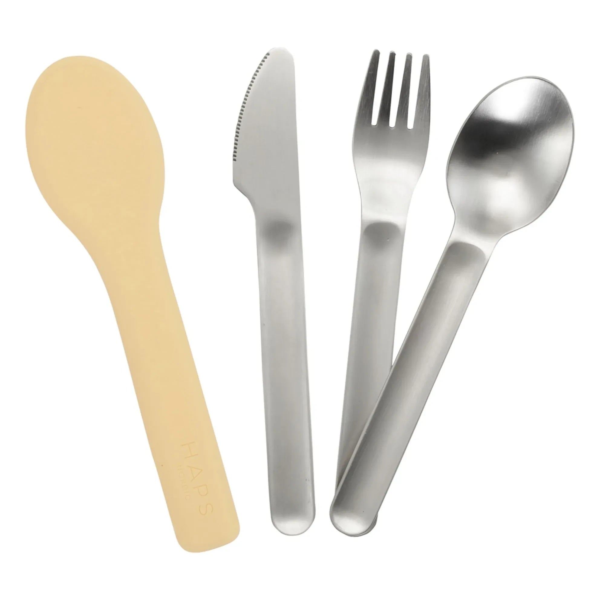 Haps Nordic - Children's Fork and Knife Set - 3-Piece Set | Yellow