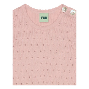 FUB - Pointelle Fine Knit Organic Cotton Bodysuit | Light Pink