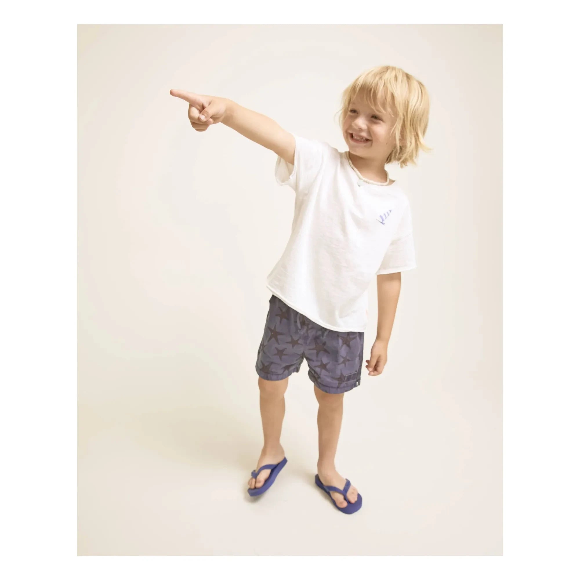 Búho - Etoiles de Mer Organic Cotton Poplin Swimsuit Shorts | Navy Blue
