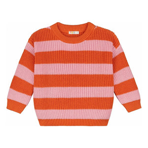 Yuki - Striped Organic Cotton Sweater | Orange