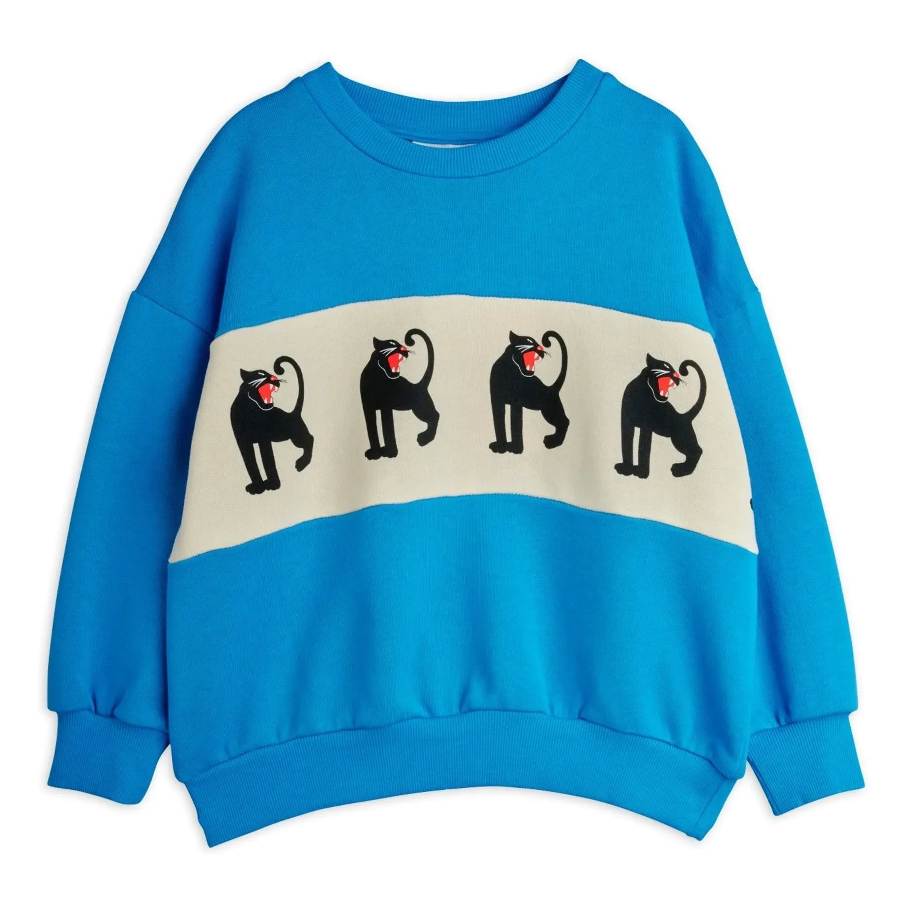 Mini Rodini - Panther organik pamuklu sweatshirt | Azure mavi