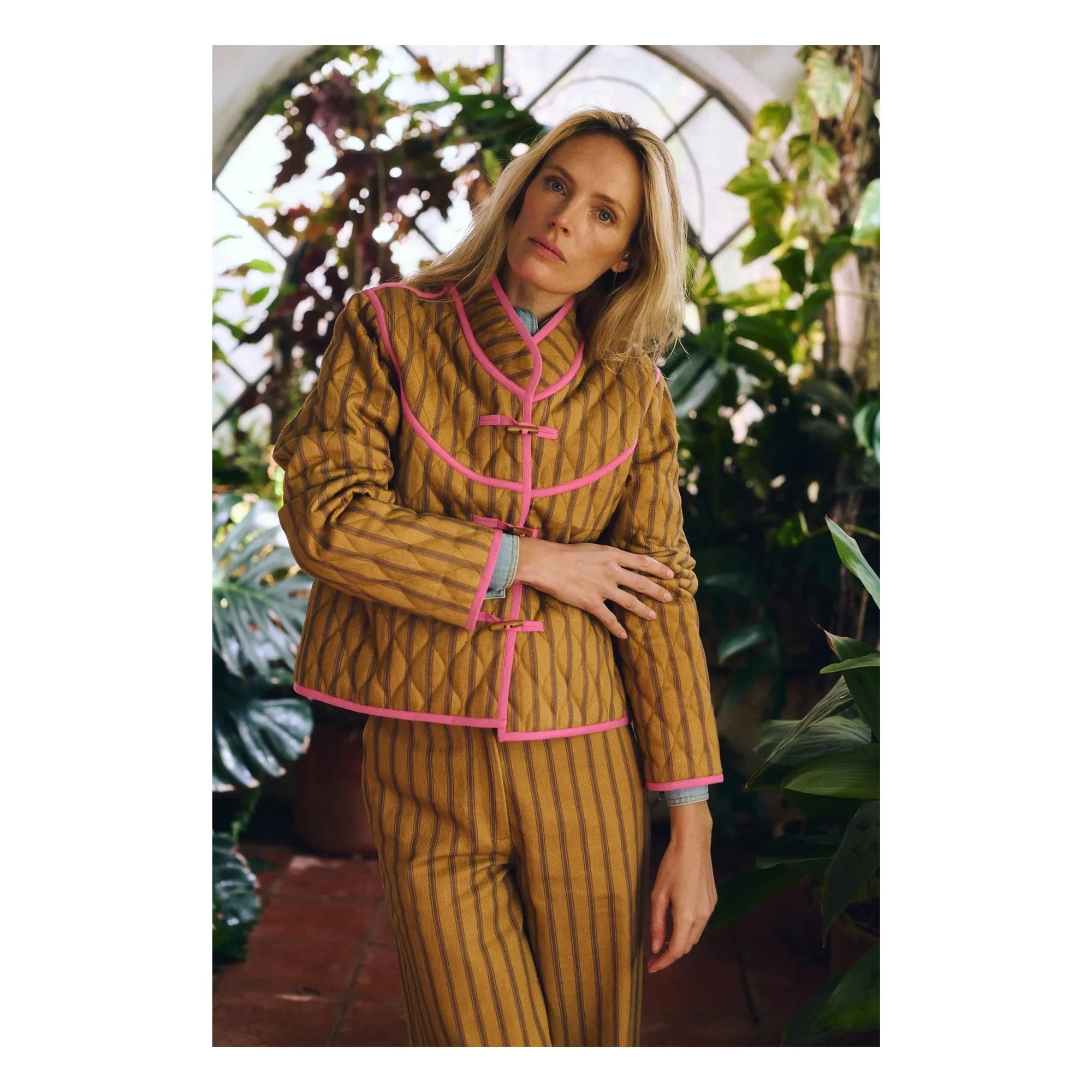 Maria de la Orden - Jupiter Cotton Striped Jacket | Mustard