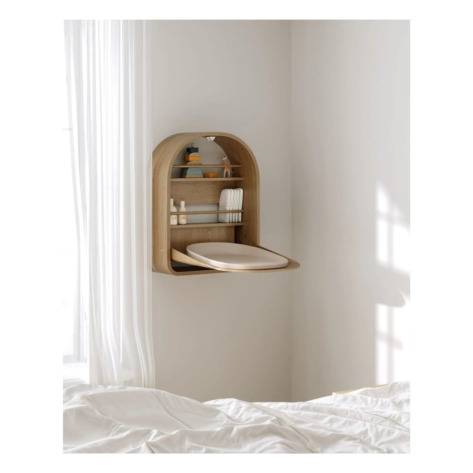 KAS Kopenhagen - Kai Wall-Mounted Changing Table | Oak