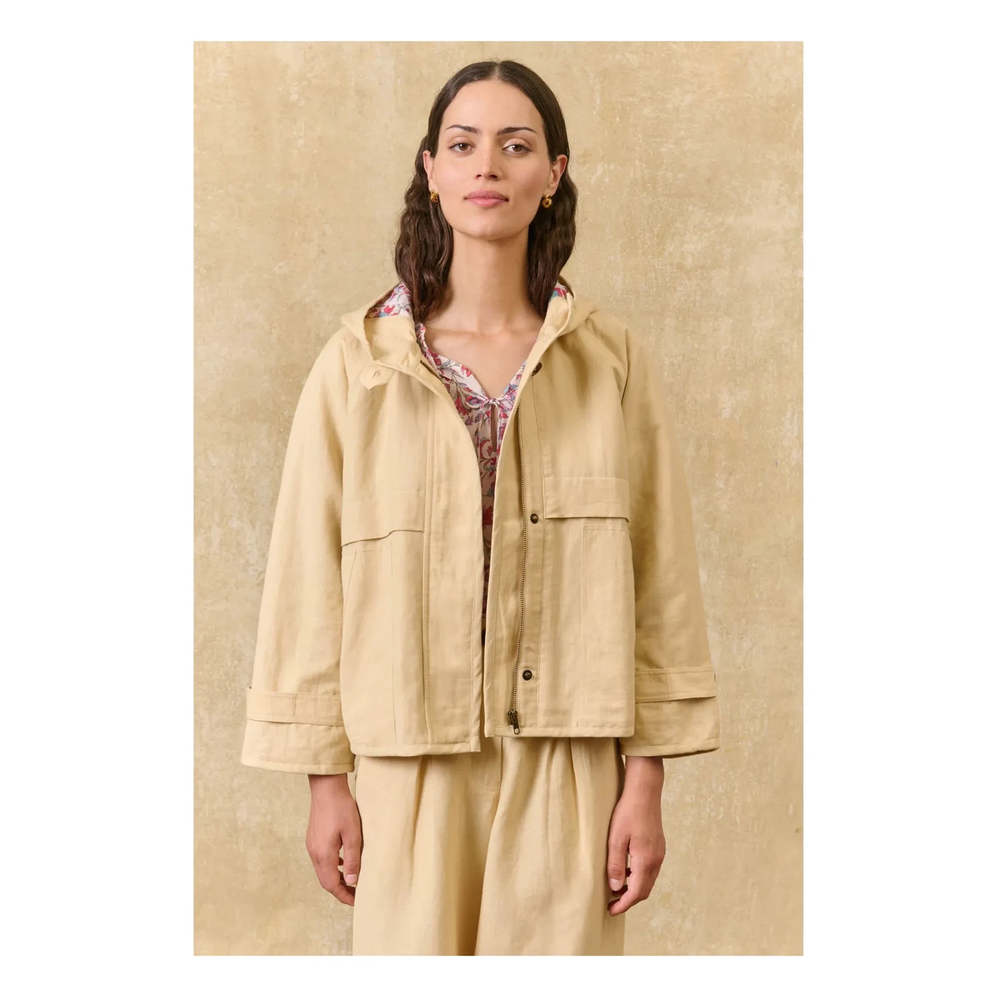 Louise Misha - Bertille Linen & Cotton Jacket | Ivory