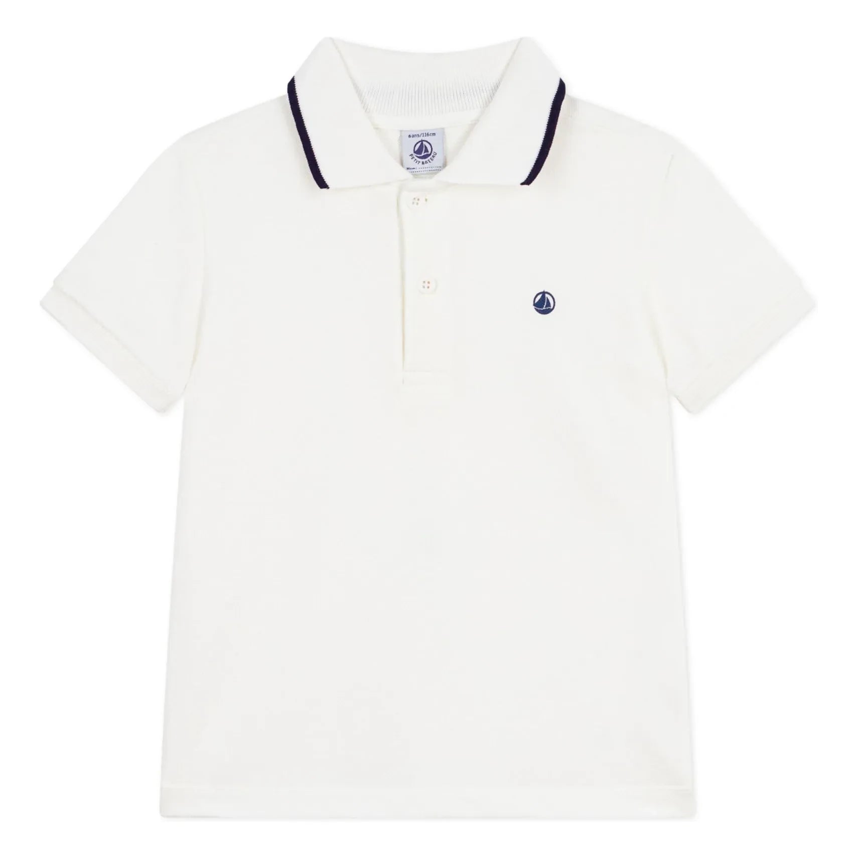 Petit Bateau - Organic Cotton Polo T-Shirt | White