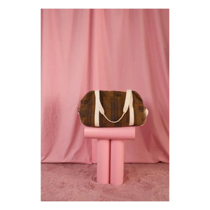 Rose in April - Raphaël Tartan baby care bag | Brown