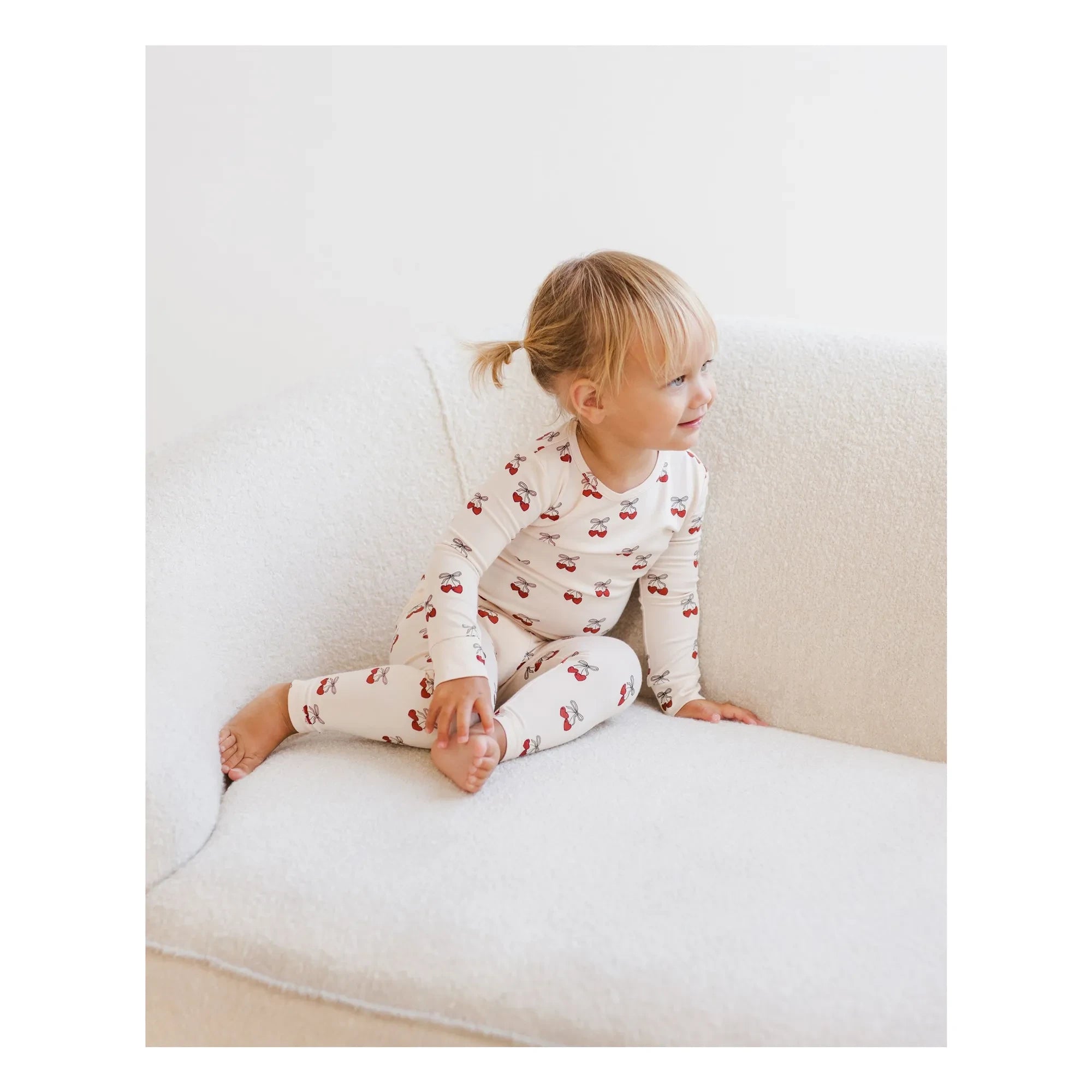 Quincy Mae - Bamboo Cherry Pajamas | Beige