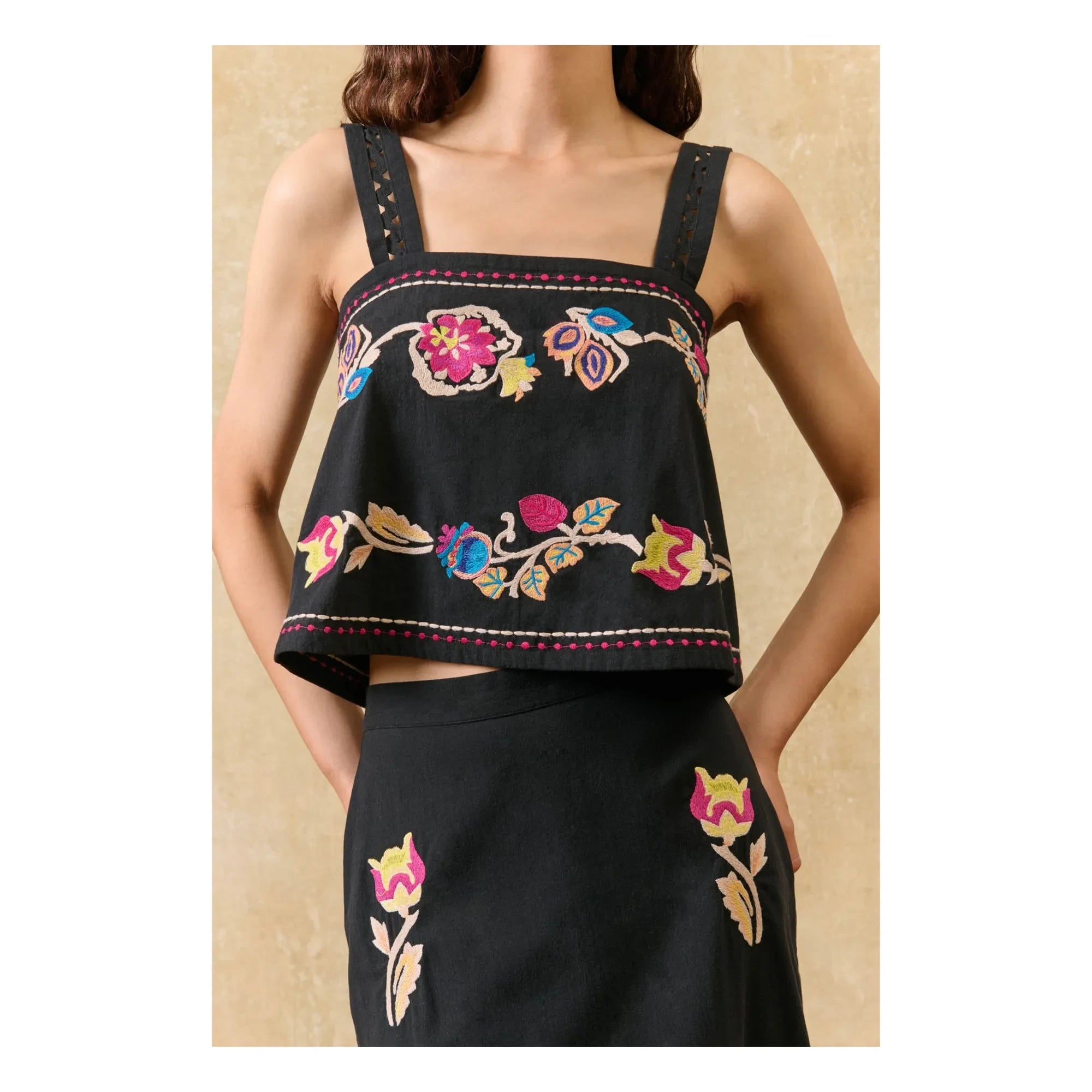 Louise Misha - Phaedra Organic Cotton Top | Black