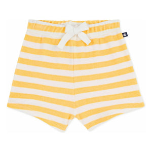 Petit Bateau - Striped Terry Shorts | Yellow
