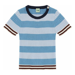 FUB - Striped T-shirt Organic cotton knit | Blue