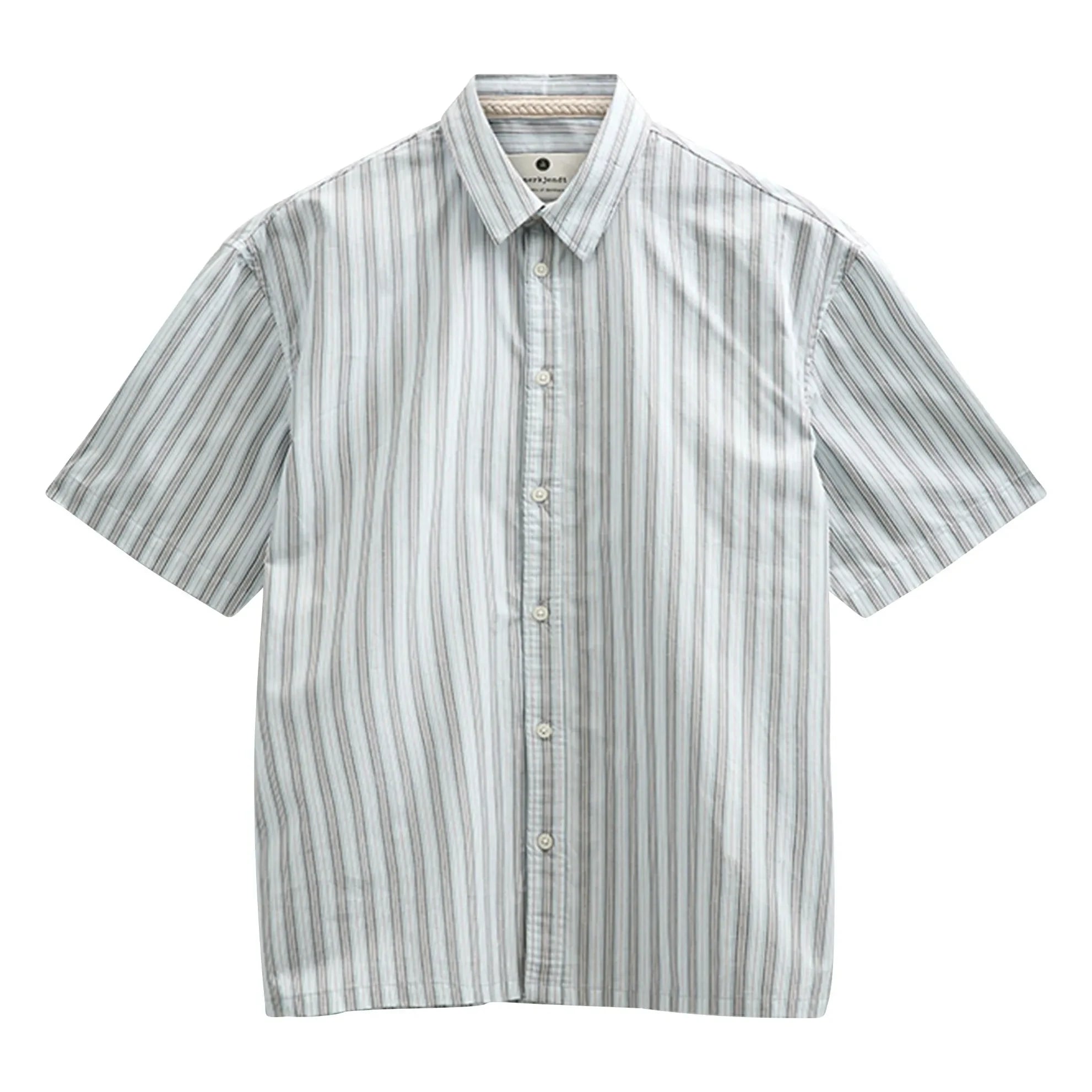Anerkjendt - Akotto Striped Poplin Shirt | Light Blue