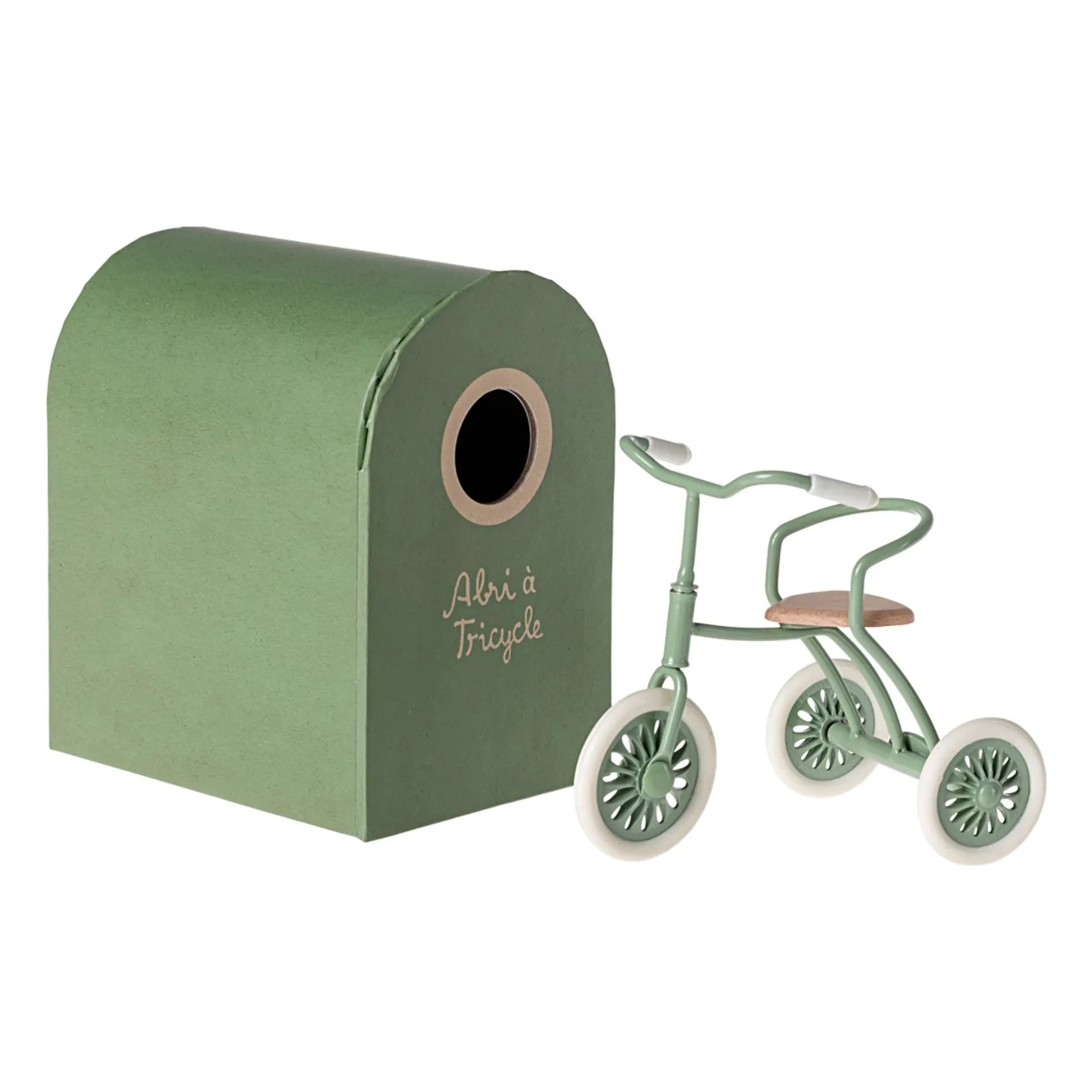 Maileg - Three-wheeled bicycle and canopy | Green