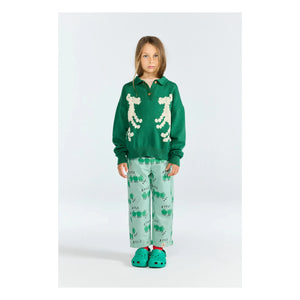The Animals Observatory - Raver Organic Cotton Polo Sweater | Green