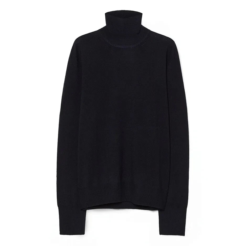 Pomandère - Wool Turtleneck Sweater | Navy Blue