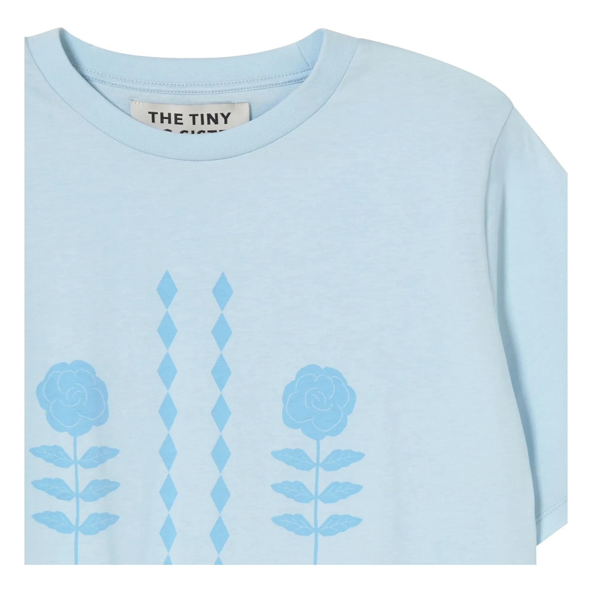 The Tiny Big Sister - Roses Organic Cotton T-Shirt | Blue